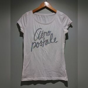 Aeropostale Y2K Women's Glitter Logo White Tee